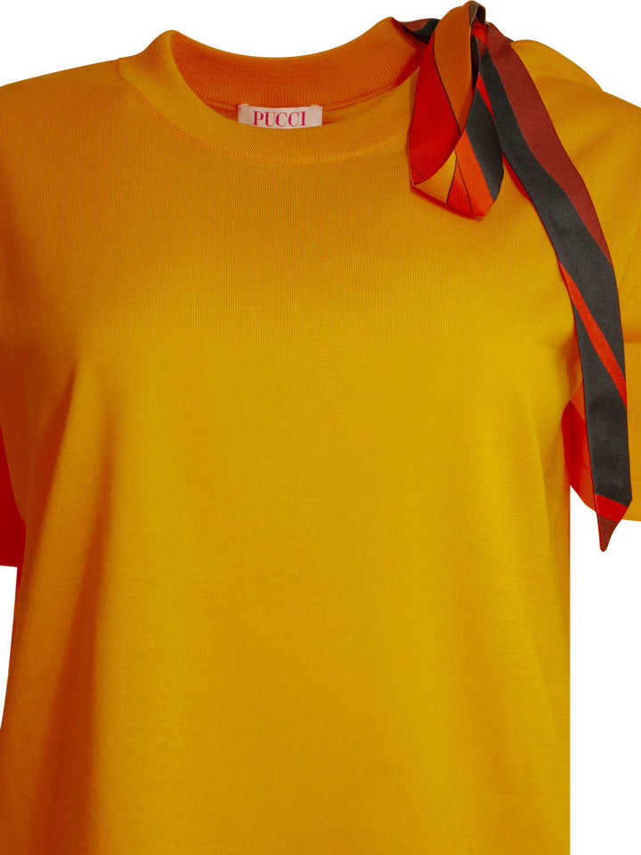 Pucci Knitted Crew Neck T-Shirt T-shirts - Arancione | 83bf3d303af0d535bbf57b4f2dc887b2f26f2ca4