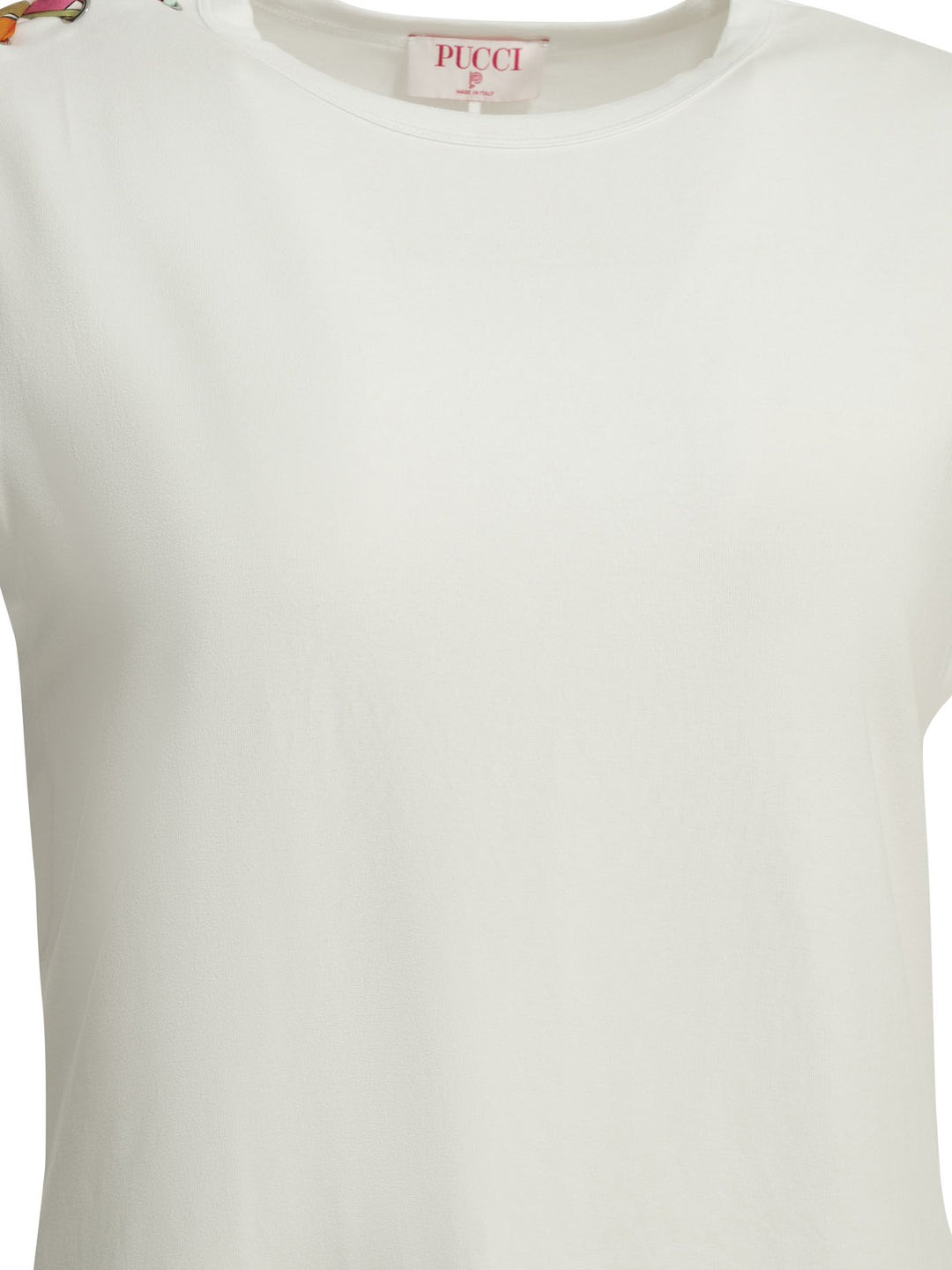 Pucci Crew-Neck T-Shirt With Printed Detail T-shirts - Bianco | c9ef1421b29b1363f30625a107d2a3815353148a