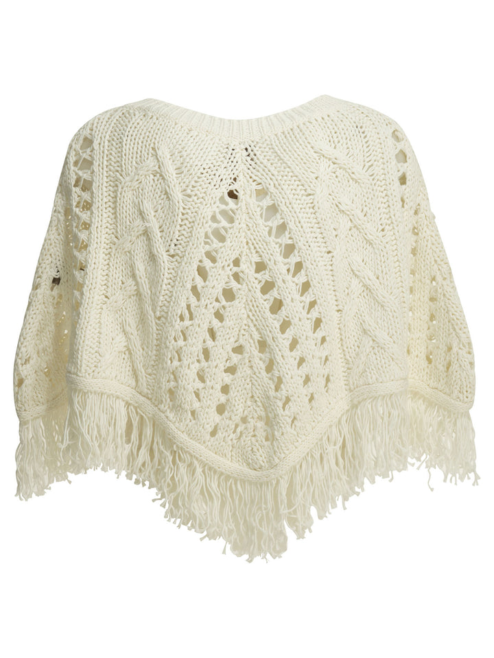 Rakkì Perforated Cotton Cape Jackets and Coats - Bianco | 29eed2316a349545143121a78b517af3a9e8d6f6