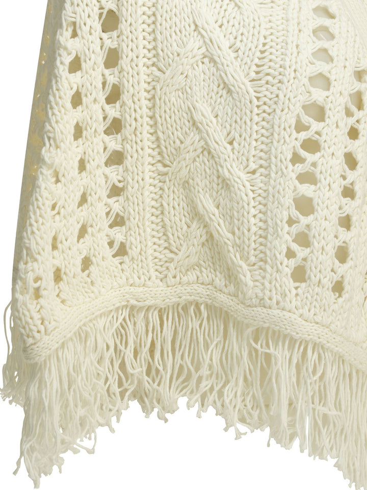 Rakkì Perforated Cotton Cape Jackets and Coats - Bianco | ab60dc524f369d38cb0c8947b1f4765db4676d71