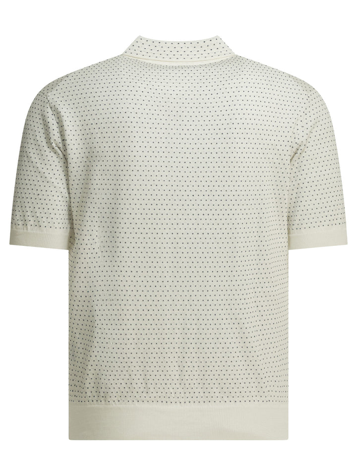 Rakkì Textured Knit Polo Shirt Buttons Polo shirts - Bianco | 724f405ca400adc57652e26961126b70781554a3