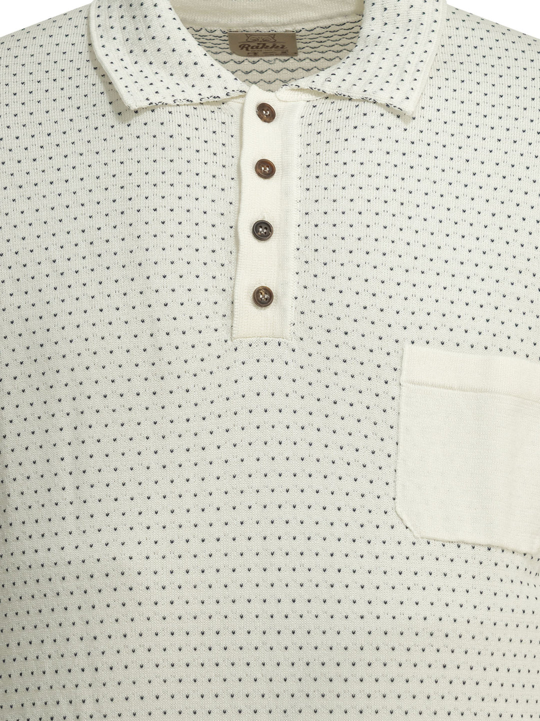 Rakkì Textured Knit Polo Shirt Buttons Polo shirts - Bianco | 9c2a6304e3ec03fbf3dd16c82c0d304376cc3f4f