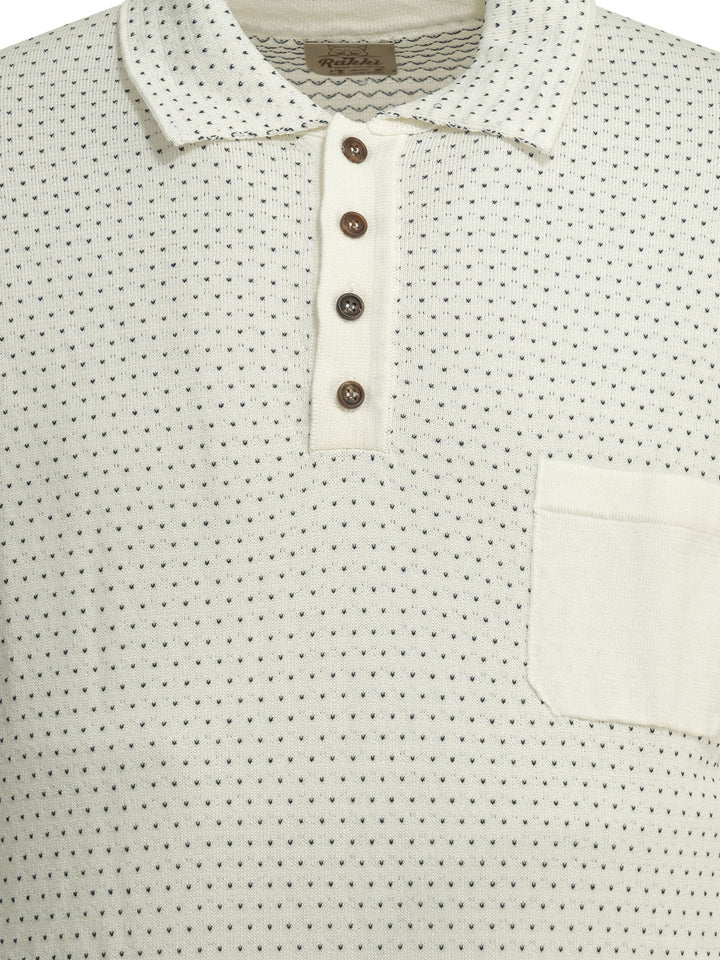 Rakkì Textured Knit Polo Shirt Buttons Polo shirts - Bianco | 9c2a6304e3ec03fbf3dd16c82c0d304376cc3f4f