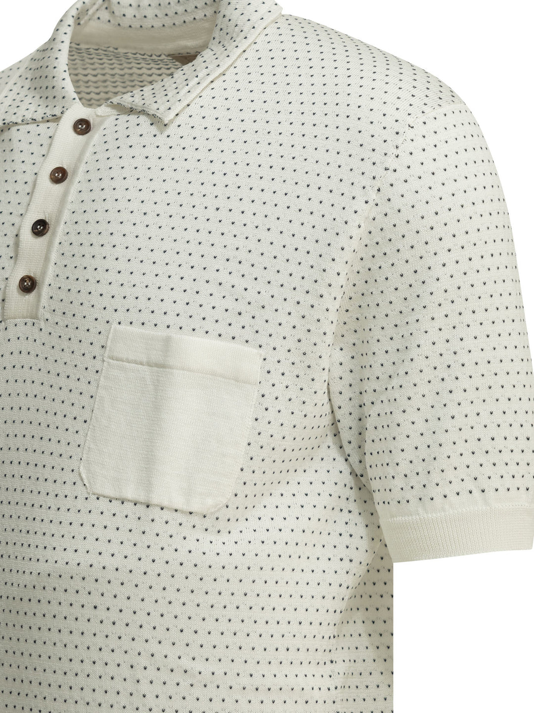 Rakkì Textured Knit Polo Shirt Buttons Polo shirts - Bianco | 98ba751d0874fc6d185ef0fbdf66a40adab7433c