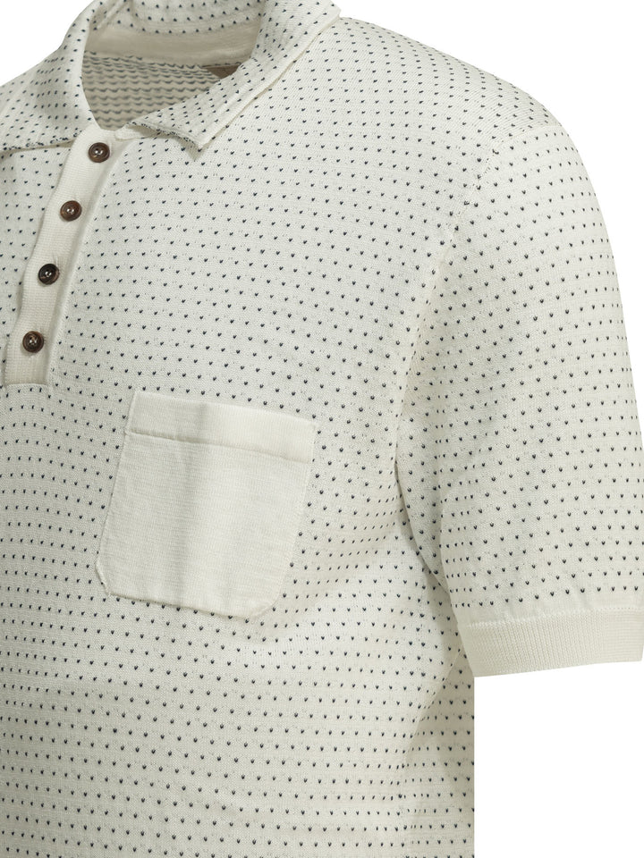 Rakkì Textured Knit Polo Shirt Buttons Polo shirts - Bianco | 98ba751d0874fc6d185ef0fbdf66a40adab7433c