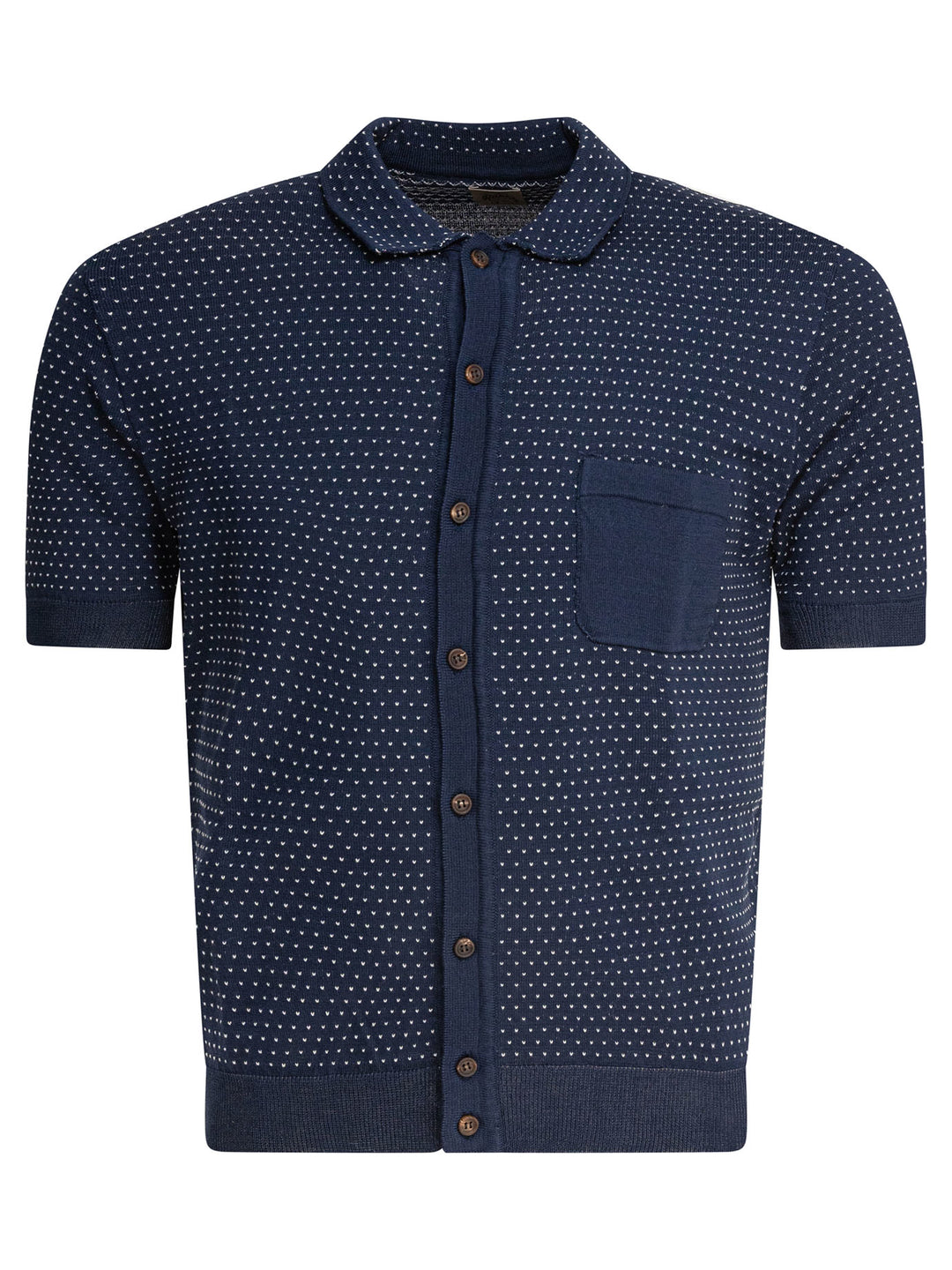 Rakkì Textured Knit Polo Shirt Buttons Polo shirts - Blu | 4e95545fbc3151bb301fdbe62c93f26b6f5cf18d