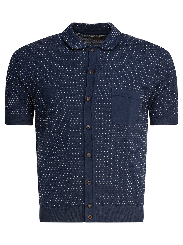 Rakkì Textured Knit Polo Shirt Buttons Polo shirts - Blu | 4e95545fbc3151bb301fdbe62c93f26b6f5cf18d