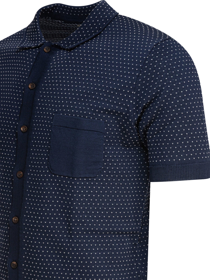 Rakkì Textured Knit Polo Shirt Buttons Polo shirts - Blu | d93d234ecdf608fac134459aff30fc2cfb3ba24b