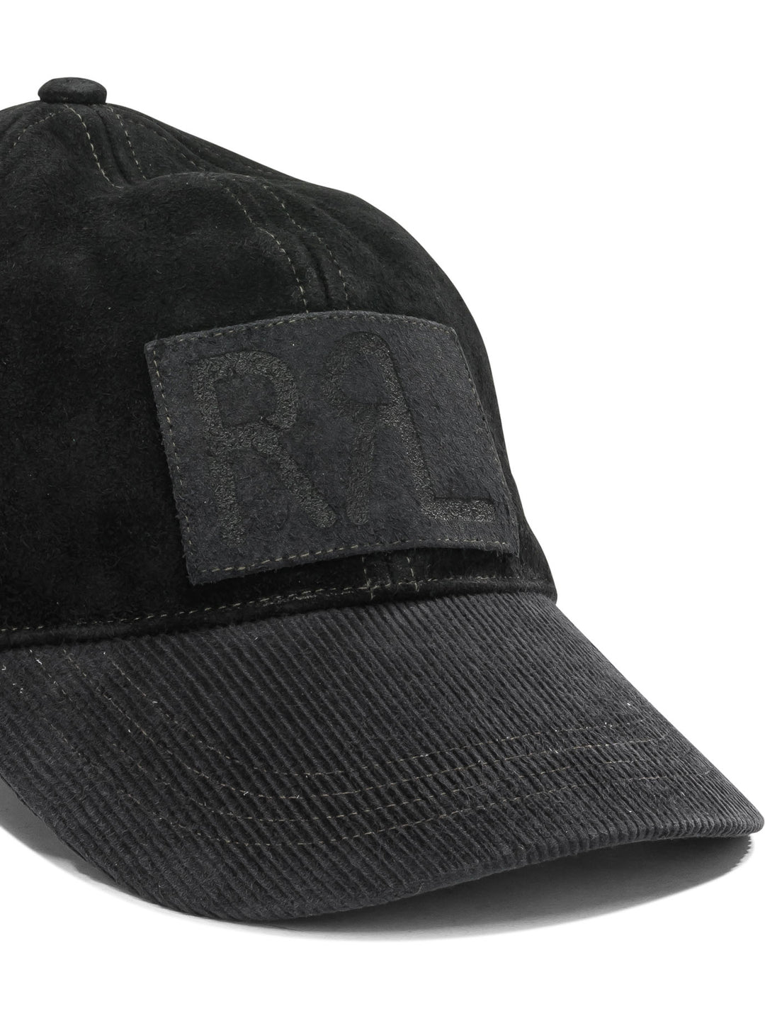 Rrl By Ralph Lauren Suede Baseball Cap Cappelli - Nero | 57b7db7248299aa90cbb70565087fe8021b22944