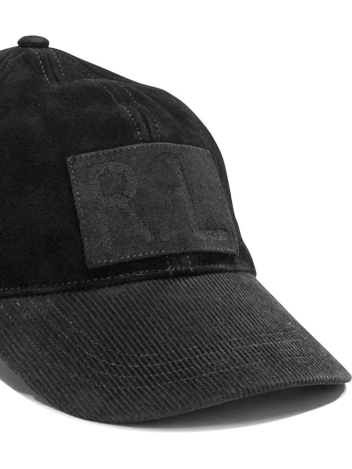 Rrl By Ralph Lauren Suede Baseball Cap Cappelli - Nero | 57b7db7248299aa90cbb70565087fe8021b22944