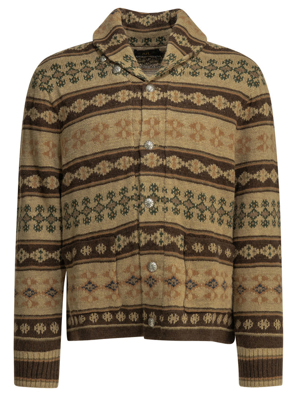 Woven Knit Cardigan Knitwear Beige
