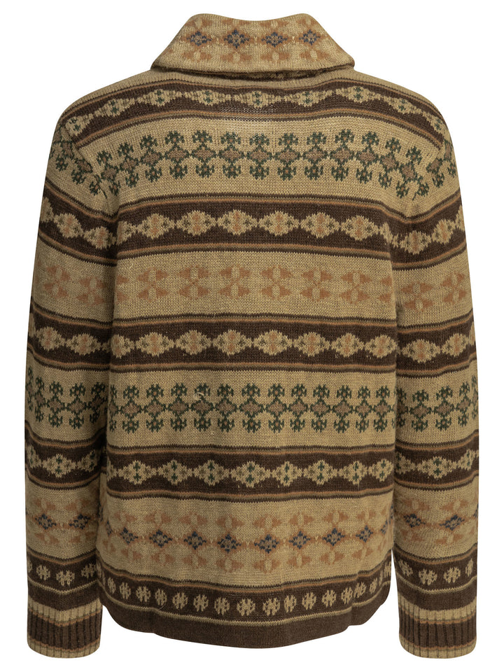 Rrl By Ralph Lauren Woven Knit Cardigan Knitwear - Beige | e62703138e061ff0290ac85085cec16401dee428