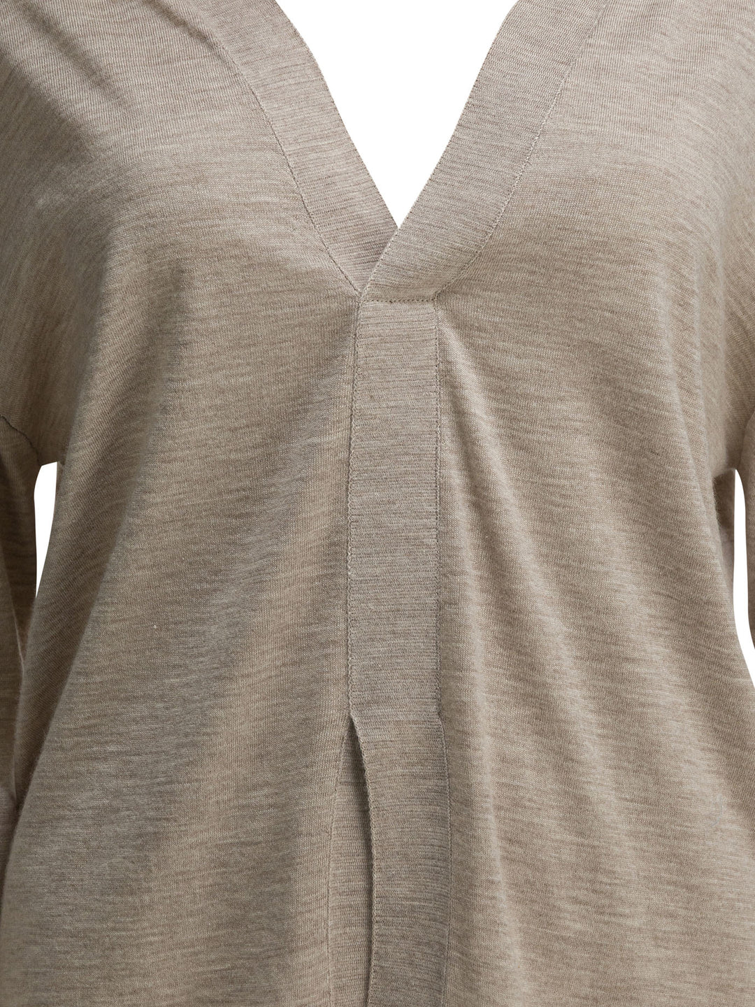 Sa Su Phi Cashmere V-Neck Sweater Knitwear - Beige | 96f108d108cc198e0896630340d65447201af864