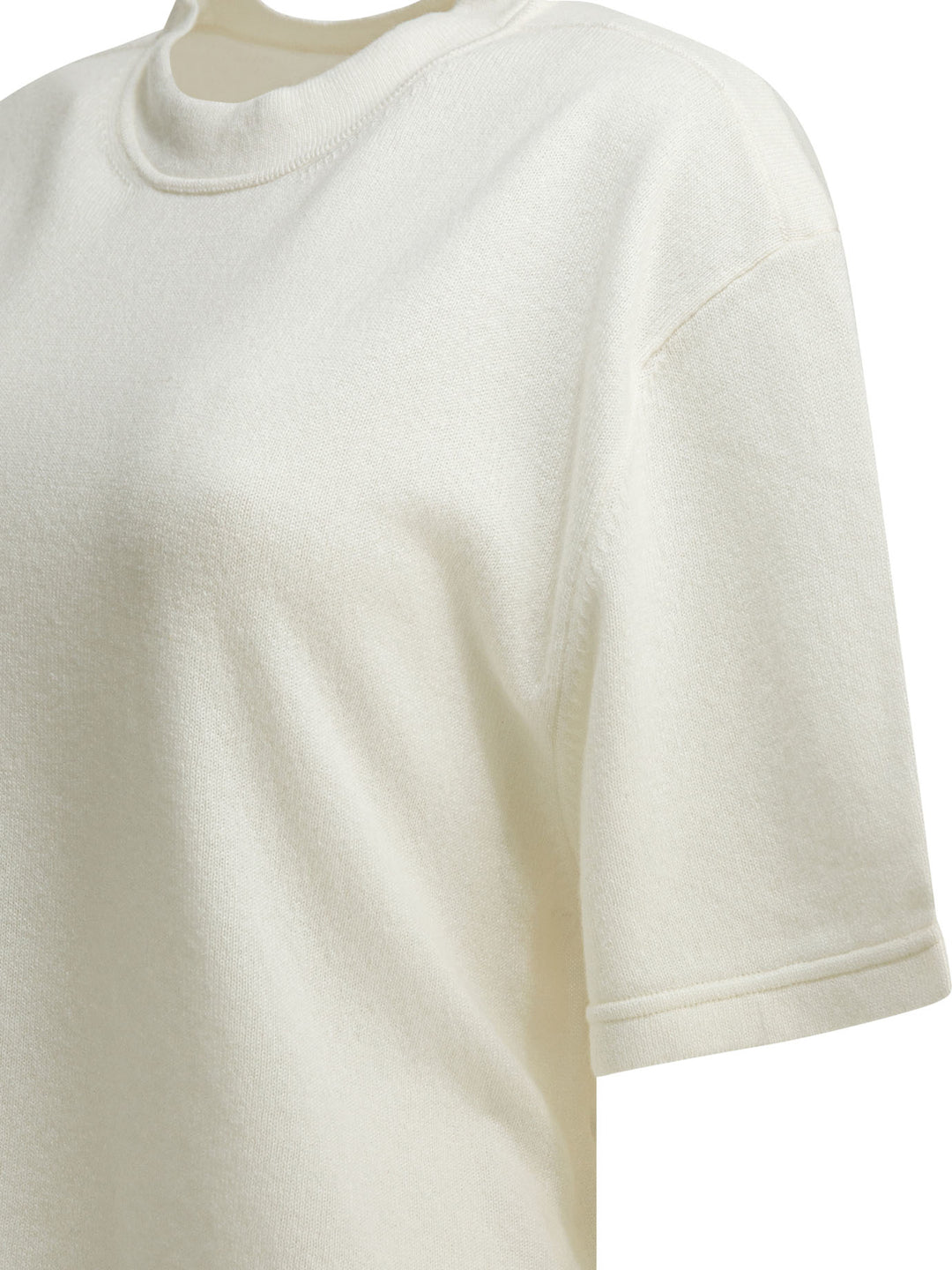 Sa Su Phi Cashmere Cropped Sweater Knitwear - Bianco | 6e8f0867c1dd202d307851cf48bacdba26ddb00a