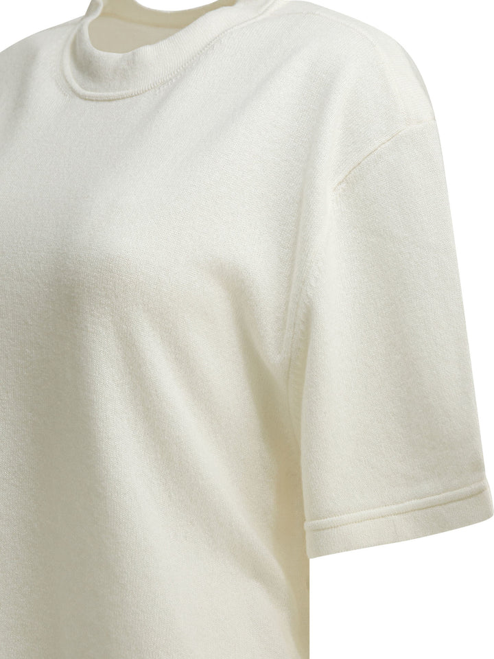Sa Su Phi Cashmere Cropped Sweater Knitwear - Bianco | 6e8f0867c1dd202d307851cf48bacdba26ddb00a