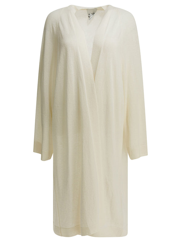 Silk Blend Long Cardigan Knitwear Bianco