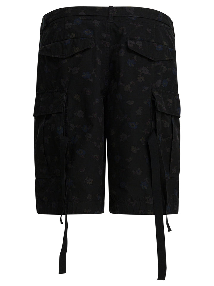 Sacai Floral Cargo Shorts - Nero | e972bbd10e1276a91d1b40e038903eb373a48f0a