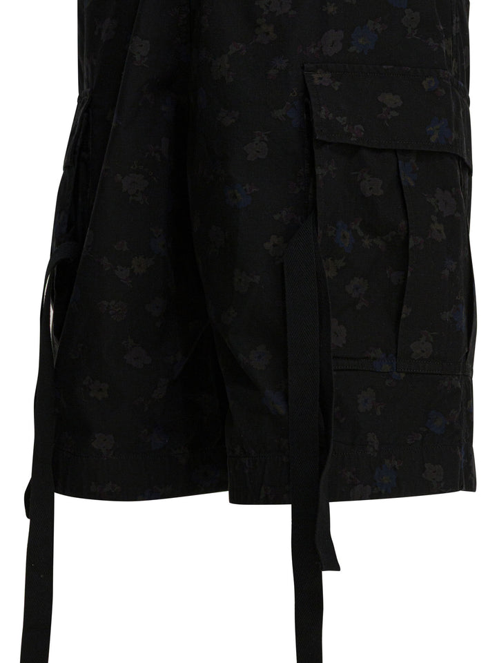 Sacai Floral Cargo Shorts - Nero | f9834ef9622898b5e438b836dfd4cf379ff2c705