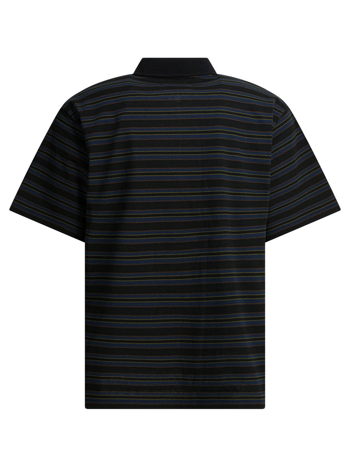Sacai Striped Buttonless Polo Shirt Polo shirts - Nero | 7449a6b01cba95e86f6c2ef149a8ccc0bab85e4a