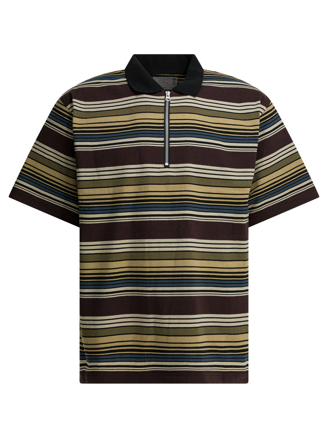 Sacai Striped Buttonless Polo Shirt Polo shirts - Marrone | f098eb1656bfed5e227838ff7ee7e2228015c73f