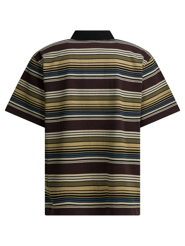 Sacai Striped Buttonless Polo Shirt Polo shirts - Marrone | 5538205ed44177640d39350acd622d6ef13416db