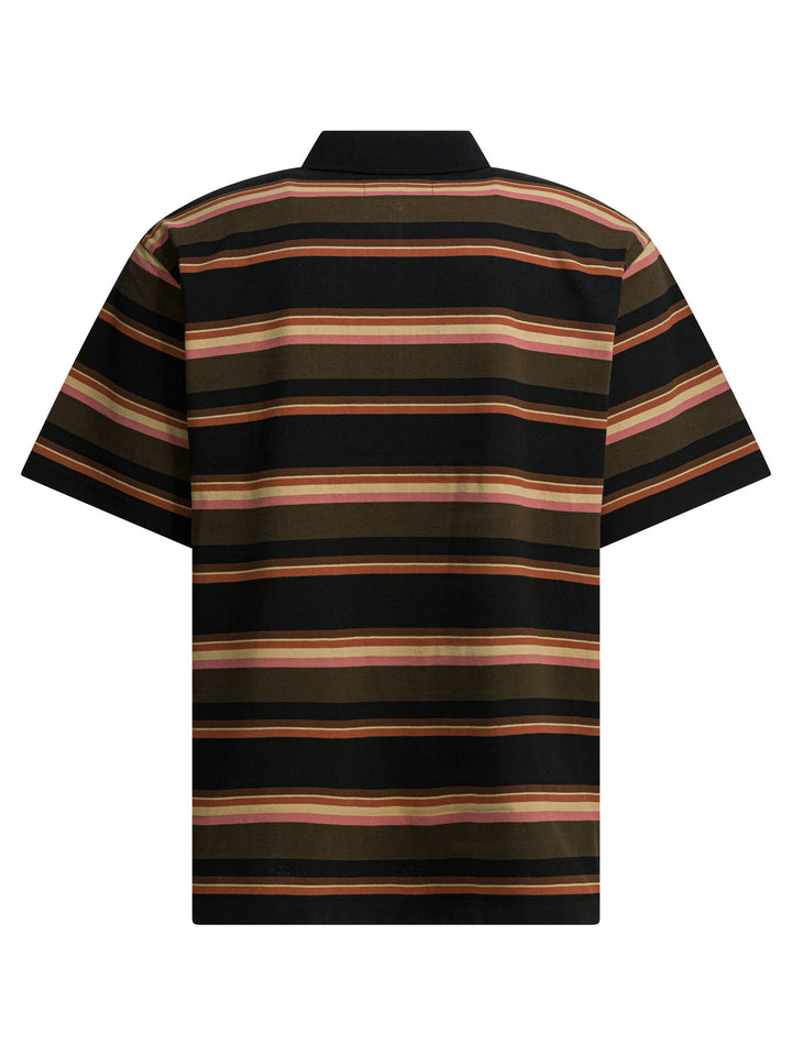 Sacai Striped Buttonless Polo Shirt Polo shirts - Blu | 890a89142dca077a3235bea6025fc71d6e2778aa