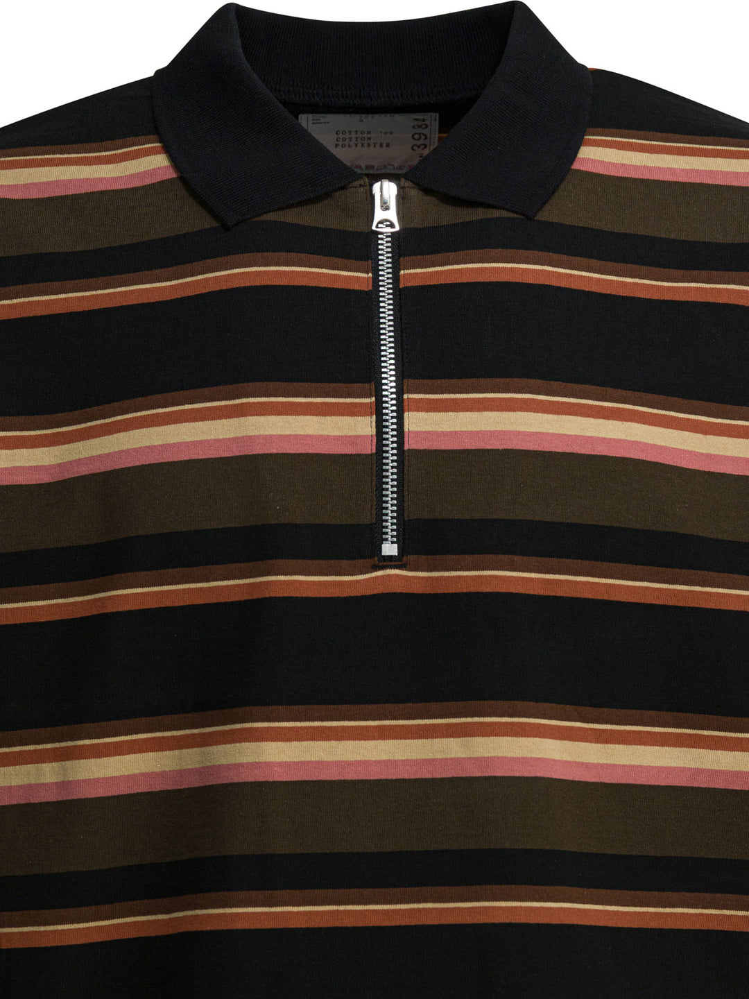 Sacai Striped Buttonless Polo Shirt Polo shirts - Blu | 27ad845e8e5aa318af3a5eb348f505248c33d041