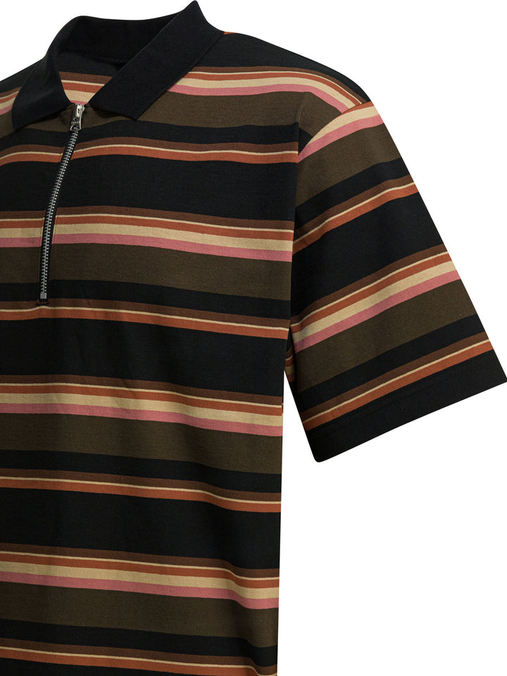 Sacai Striped Buttonless Polo Shirt Polo shirts - Blu | 15b81e0c101dbfd1e3ef57641b250529b28653d0