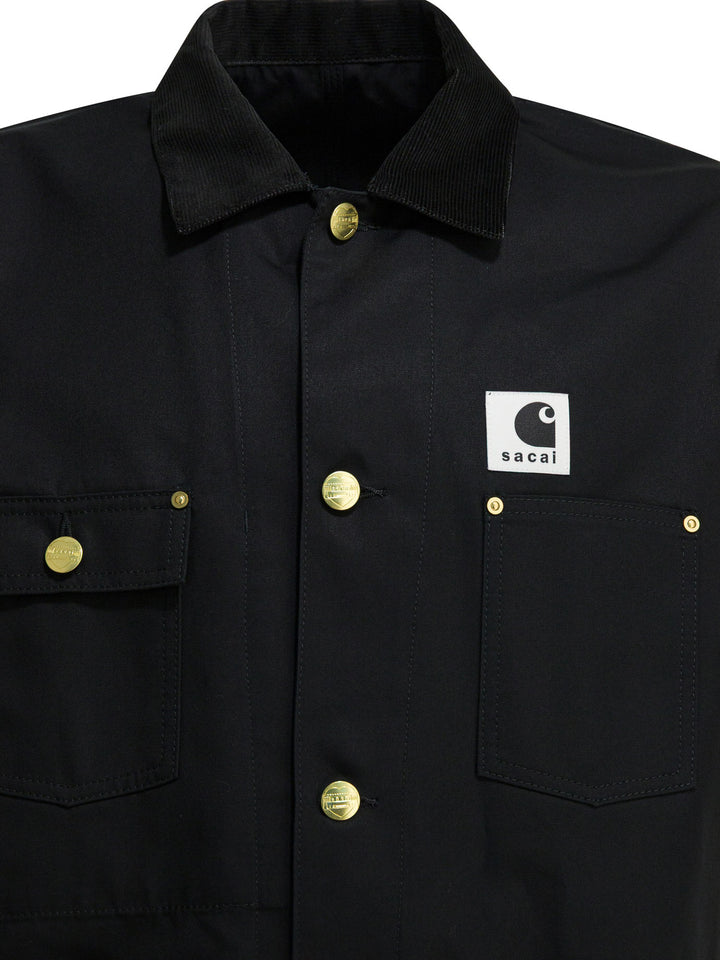 Sacai Carhartt Wip Duck Jackets and Coats - Nero | c3e167cc365737a2d794a17d410dfad7760ada4a