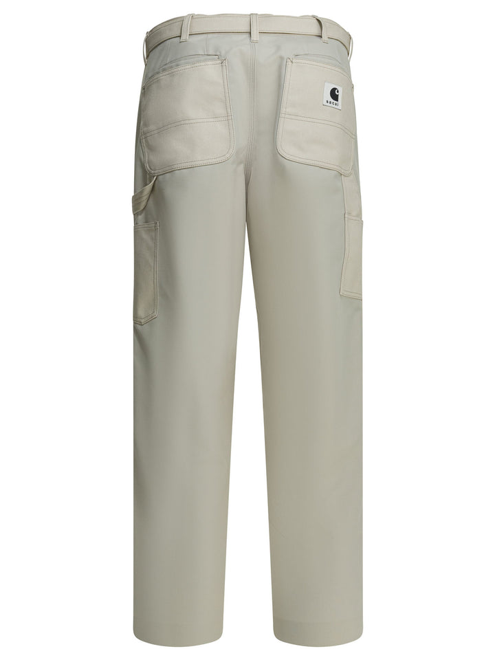 Sacai Carhartt Wip Duck Trousers - Bianco | 42e72833a5298bfbd414b298a078224b5d28d744