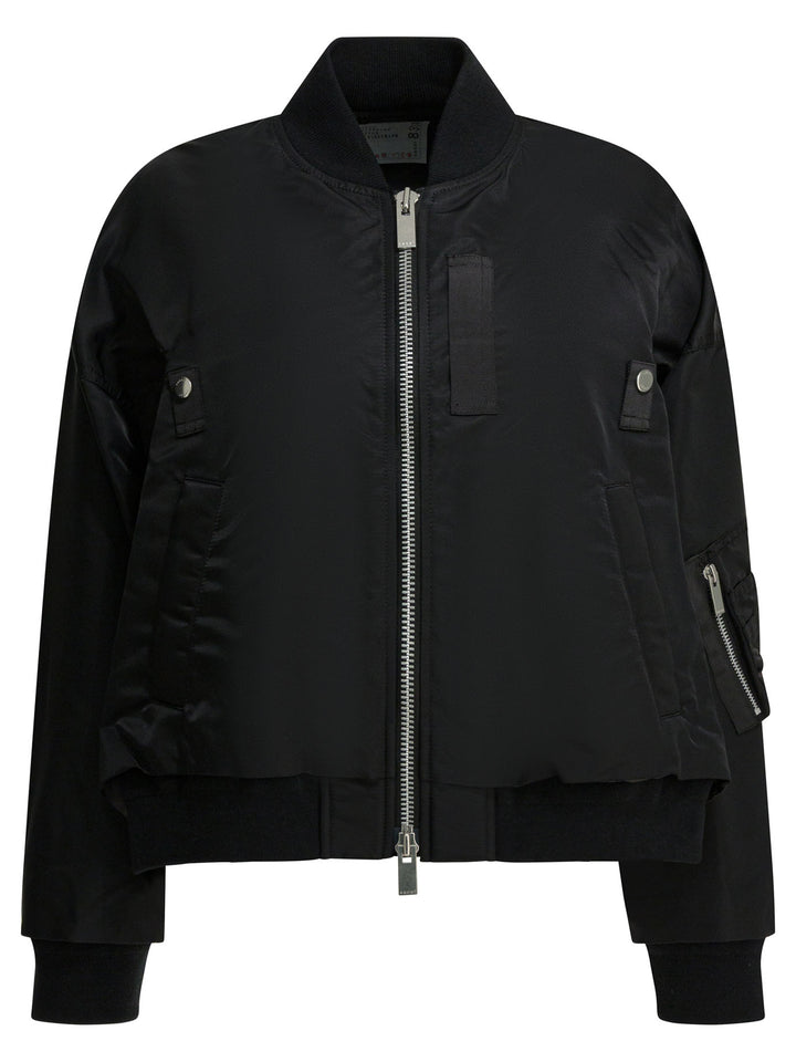 Sacai Nylon Zippered Bomber Jacket Jackets and Coats - Nero | b7b1bbe0cdd7ed5b3787093ef94a79d6fdf72d7d
