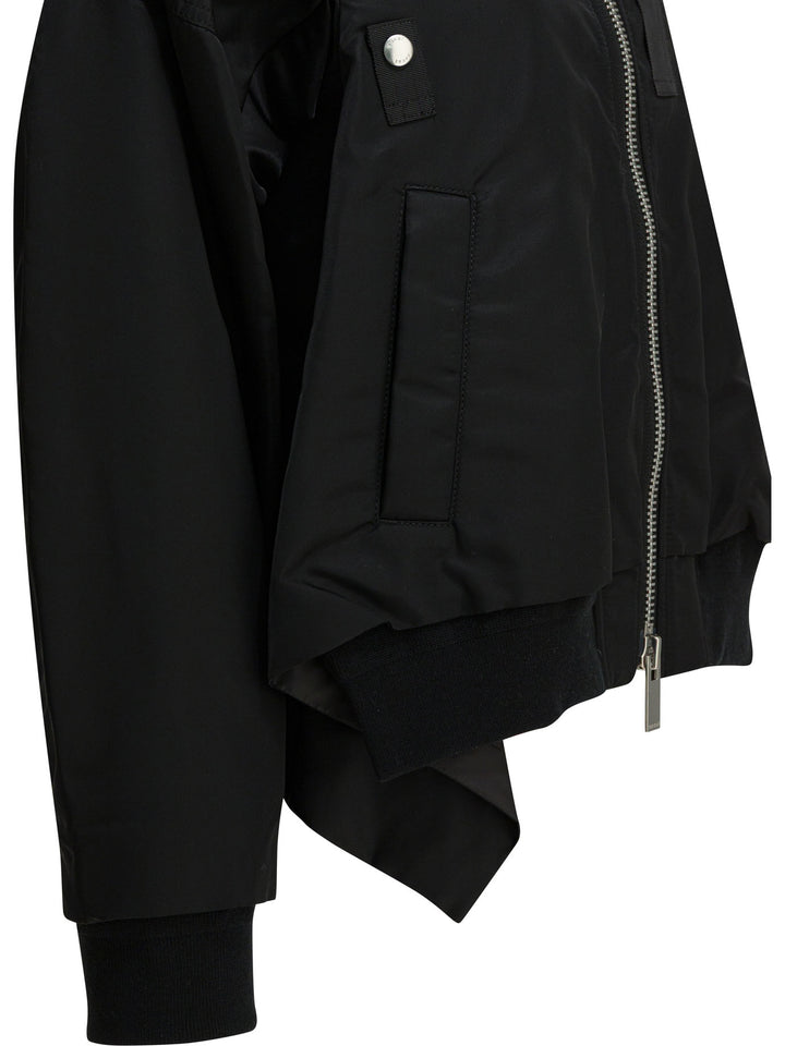 Sacai Nylon Zippered Bomber Jacket Jackets and Coats - Nero | 0253a7360fe6bde8663e371c168662eb07368341