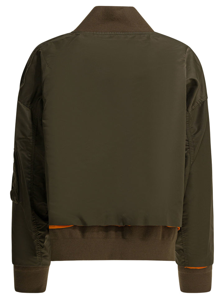 Sacai Nylon Zippered Bomber Jacket Jackets and Coats - Verde | ec1cc6615cd0b27c97be88f8b801c3d15636501d