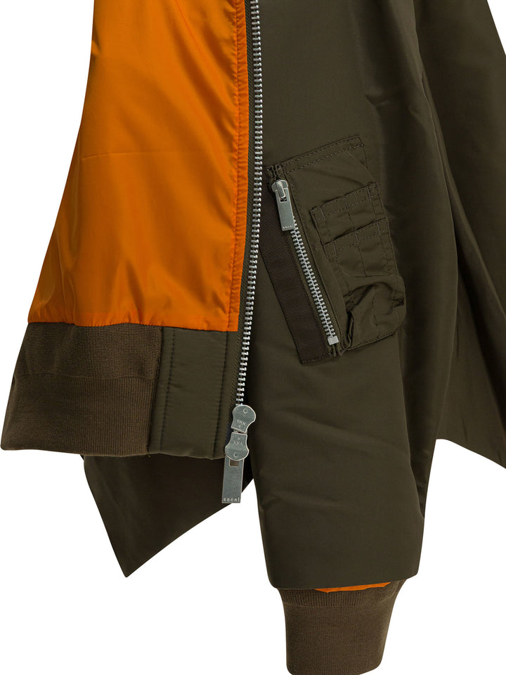 Sacai Nylon Zippered Bomber Jacket Jackets and Coats - Verde | 00fcb4f51c53ad0109fdfdba1d4dba221ce574c6