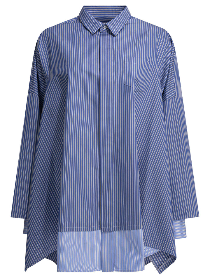 Sacai Casual Striped Shirt Shirts - Light blue | da04a2310556845dcd0850d41066fcceefffb163