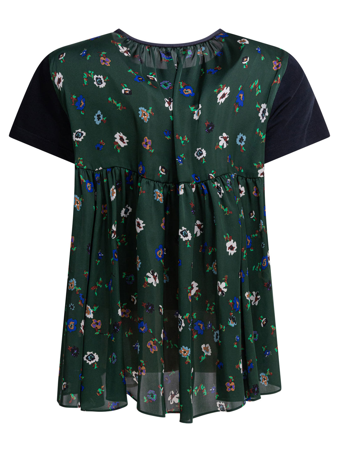 Sacai Floral Crewneck T-Shirt T-shirts - Blu | 93904c0b2237c04d1684142bc0c8e03d73d1bae1