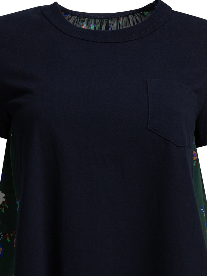 Sacai Floral Crewneck T-Shirt T-shirts - Blu | 10ddbb1dc888ca22591611d352e2437041c413f2