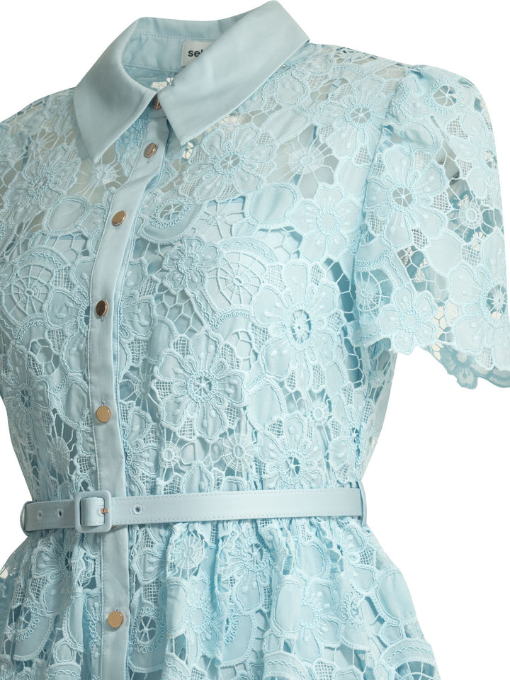 Self-Portrait Lace Midi Dress Abiti - Light blue | 94d18798f2258b3188f513efdb4f3e3a30c04e35