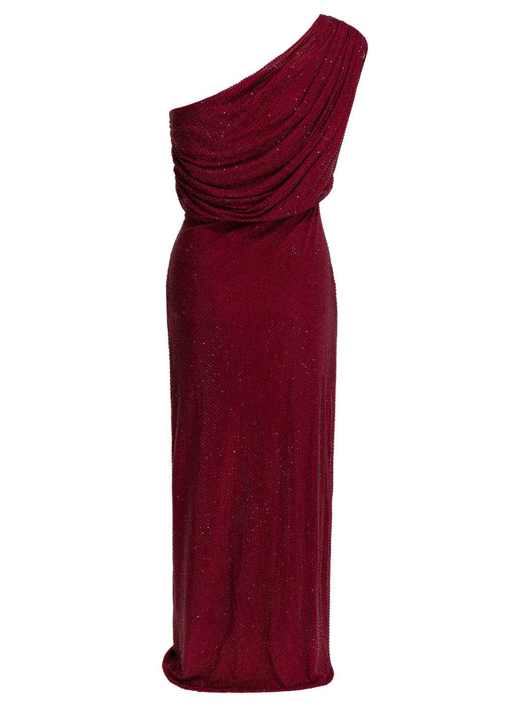 Self-Portrait Draped Midi Dress With Rhinestones Abiti - Rosso | 4f7f07c86034989f7ef8e56594125e5311f97bab