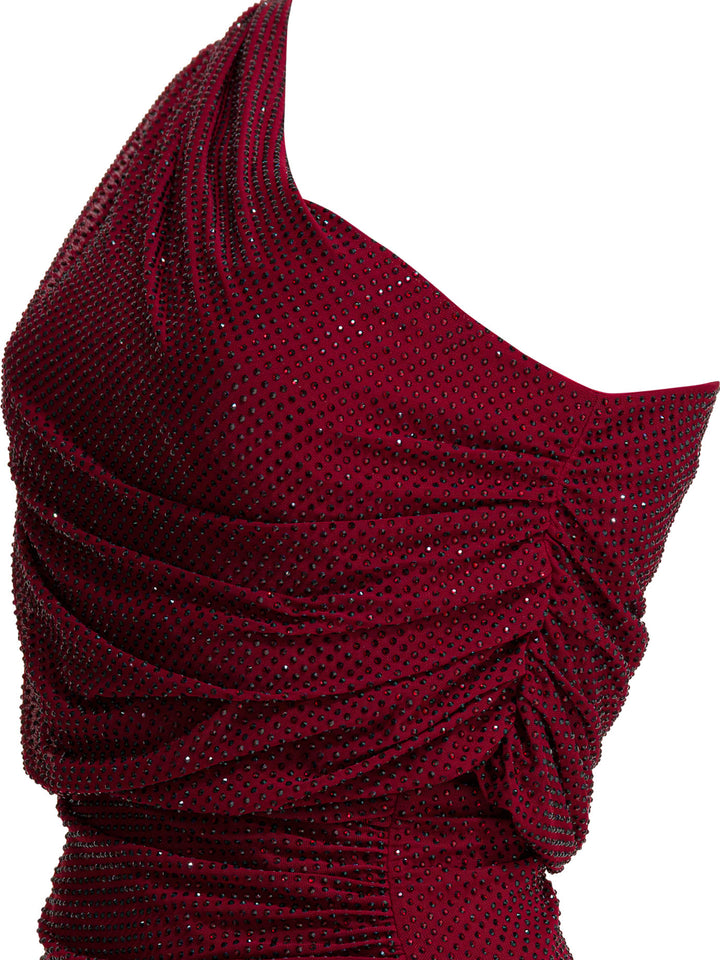 Self-Portrait Draped Midi Dress With Rhinestones Abiti - Rosso | 8b499be0a5286cf74a7cb62b518fc18cd3b9dcfe