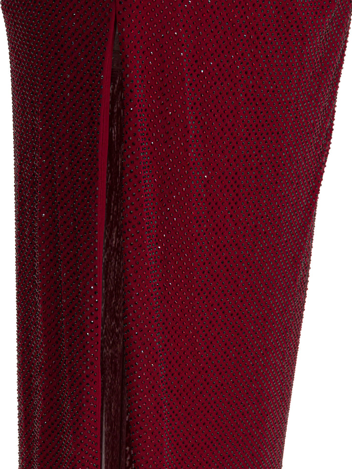 Self-Portrait Draped Midi Dress With Rhinestones Abiti - Rosso | 79773c49ba9ab814f80428482dbd1602b8bf76e9