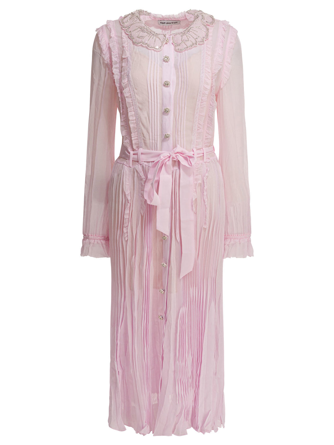 Self-Portrait Pleated Georgette Midi Dress Abiti - Rosa | 27a4f5f29342f170197d7d99d07f78bfa70a145f