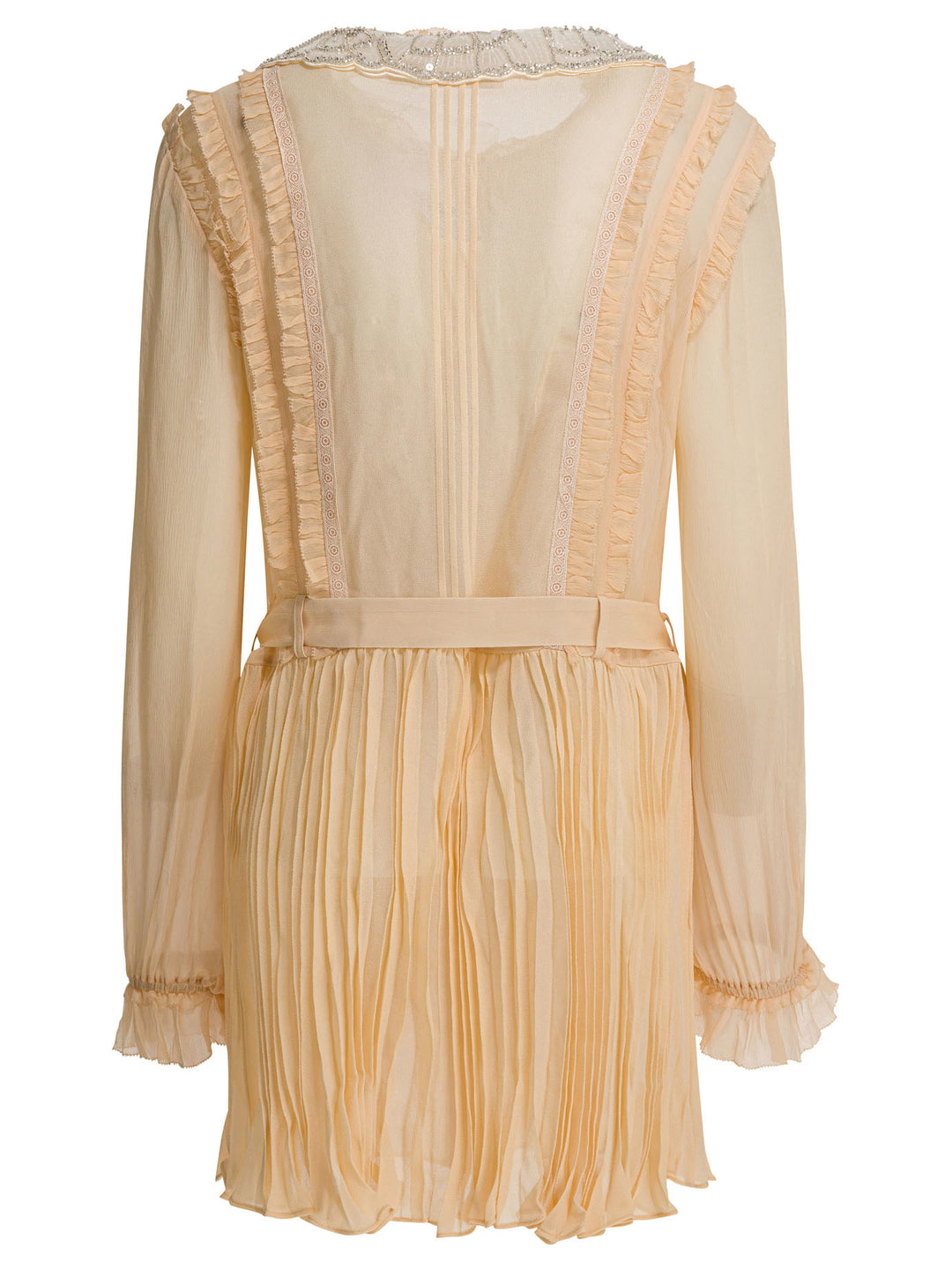 Self-Portrait Pleated Georgette Dress Abiti - Beige | 1b4c9cfb2891624b59bbc499ab7ceb1bd9d984b7