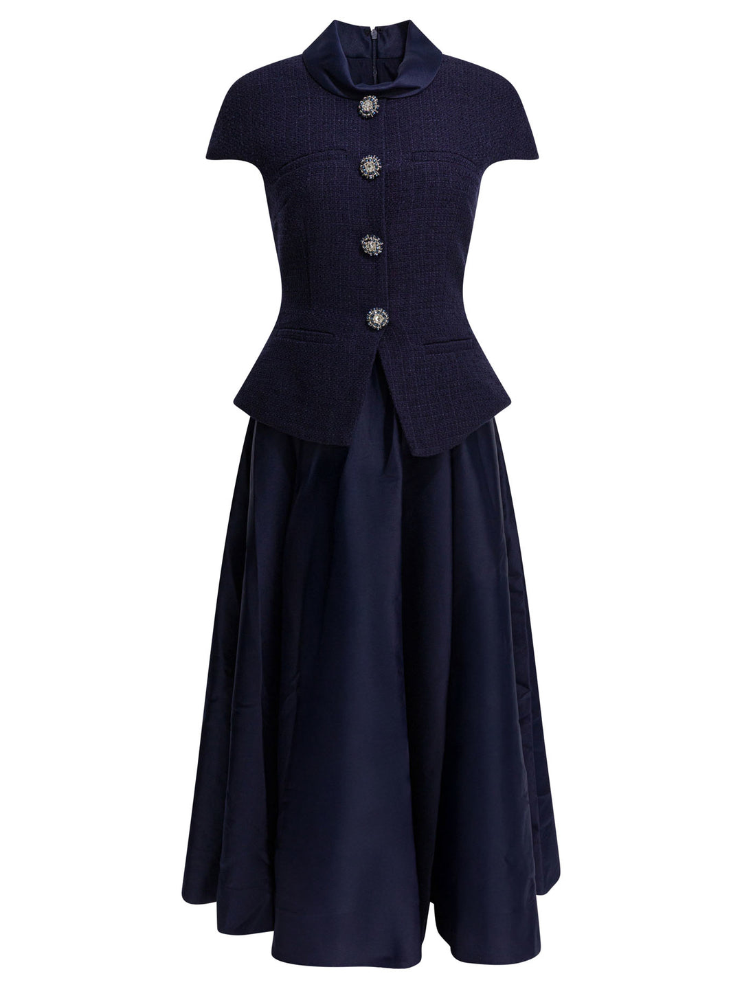 Self-Portrait Taffeta Boucle Midi Dress Abiti - Blu | a3139b7213e03227efc76ca9e84278a643f1b897