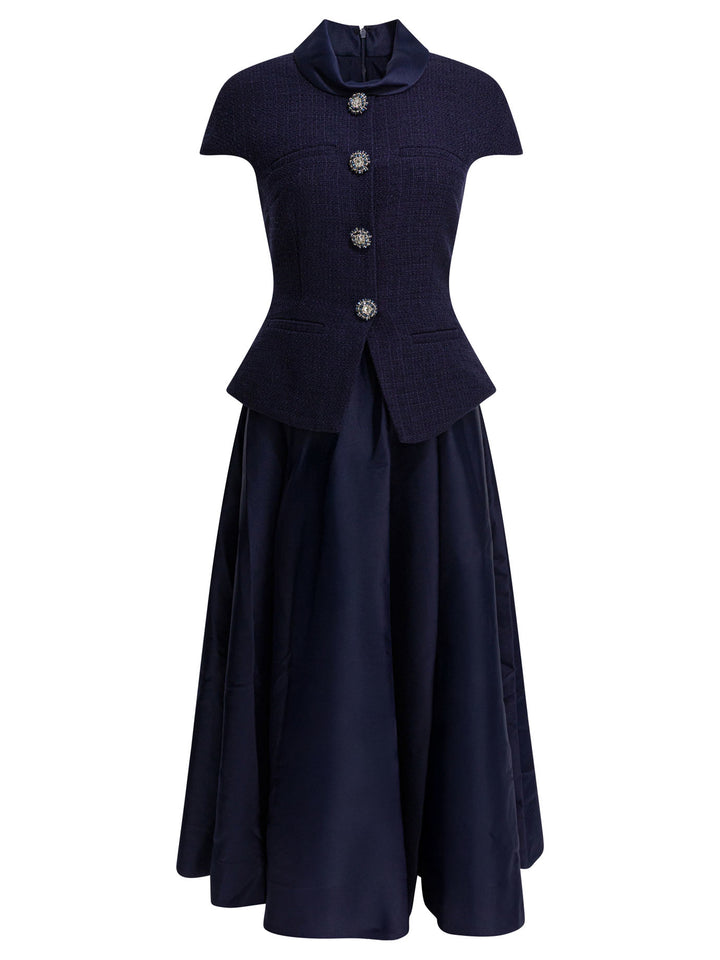 Self-Portrait Taffeta Boucle Midi Dress Abiti - Blu | a3139b7213e03227efc76ca9e84278a643f1b897