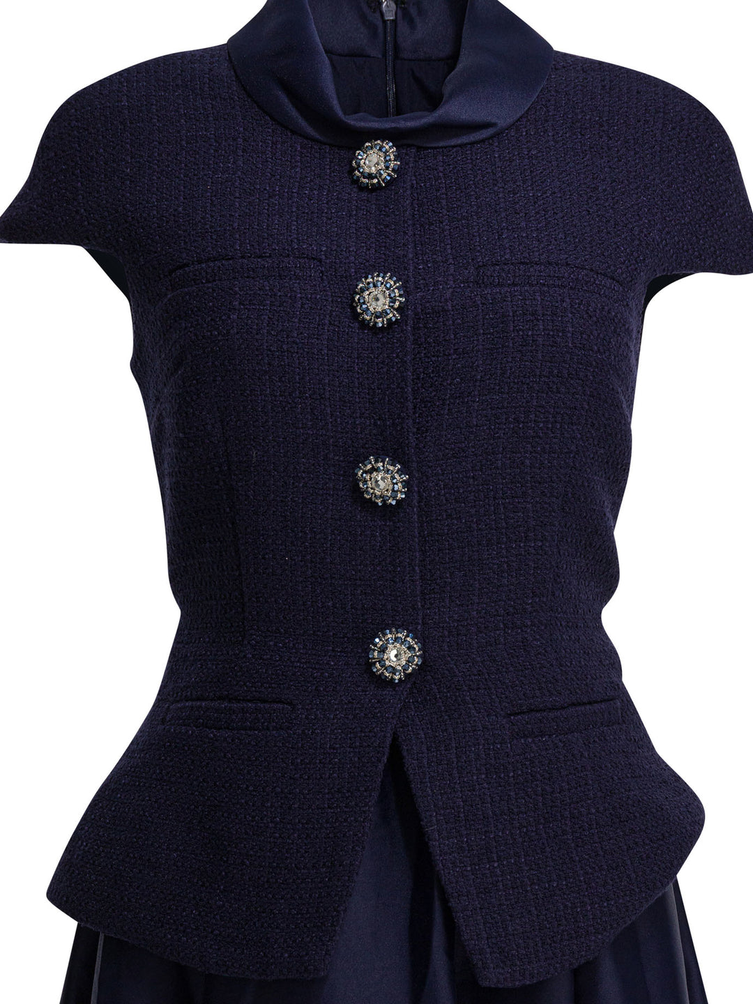Self-Portrait Taffeta Boucle Midi Dress Abiti - Blu | a494adeacb95033e2846399ac48af1148536d862