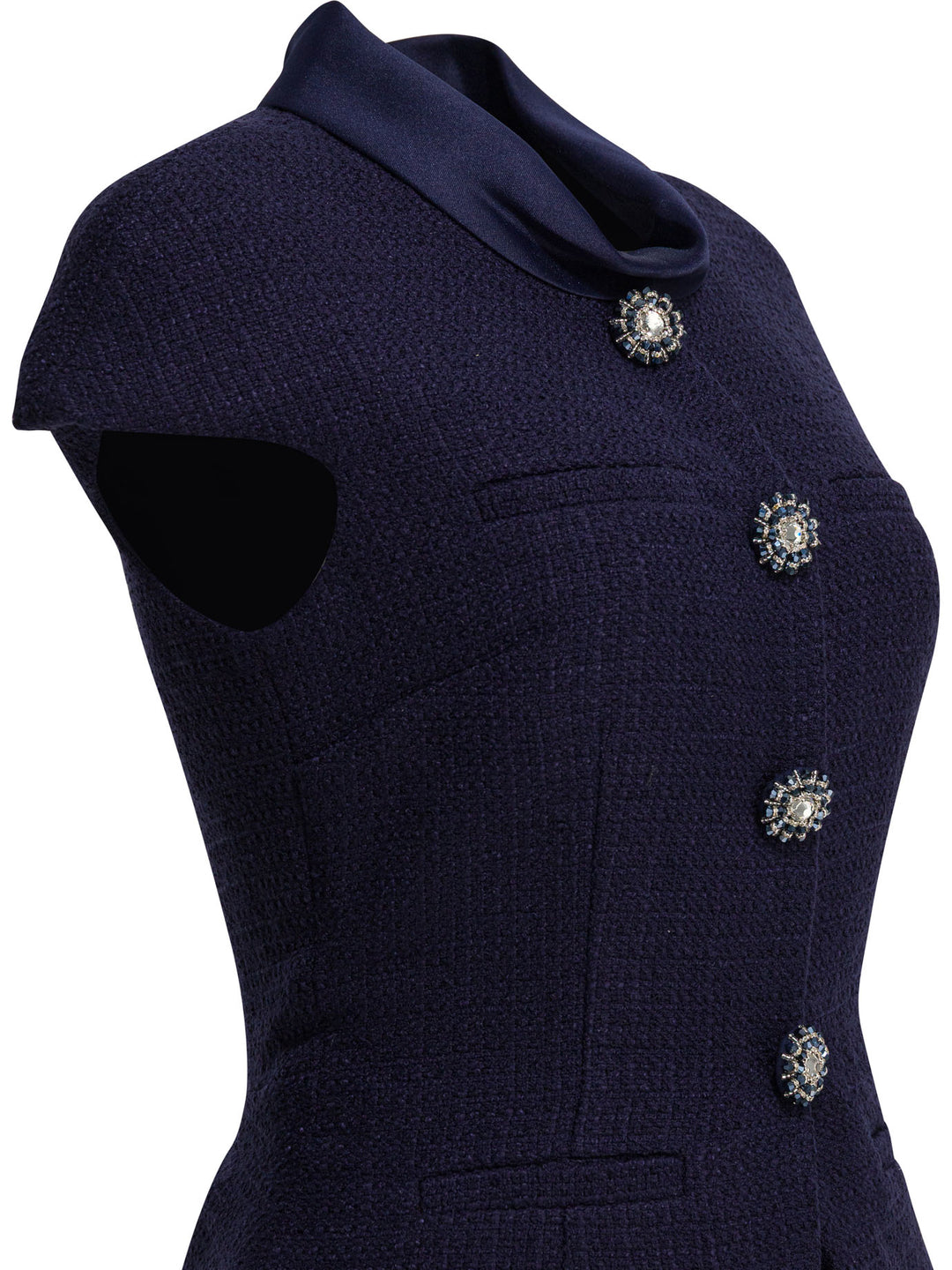 Self-Portrait Taffeta Boucle Midi Dress Abiti - Blu | 212c36e168882d1528856d8a75caaa4c5541d9ff