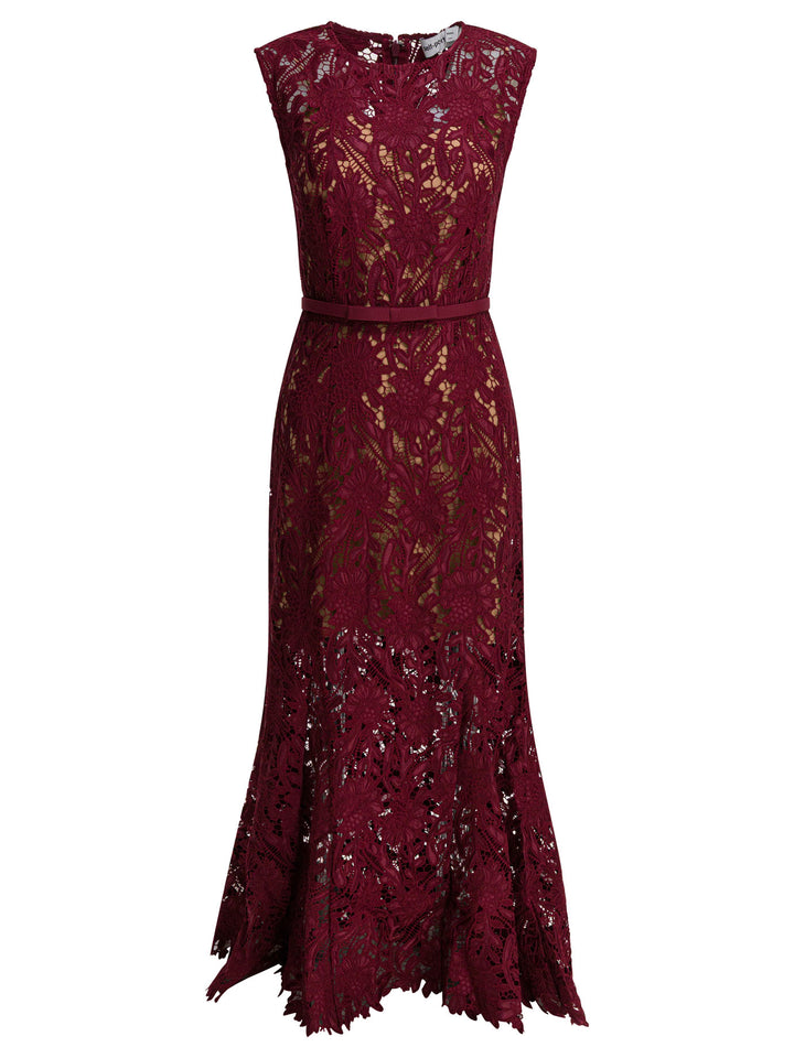 Self-Portrait Lace Sheath Midi Dress Abiti - Rosso | 3d7eb062325b9544157d6e566ee85f5ea1f7c6e5