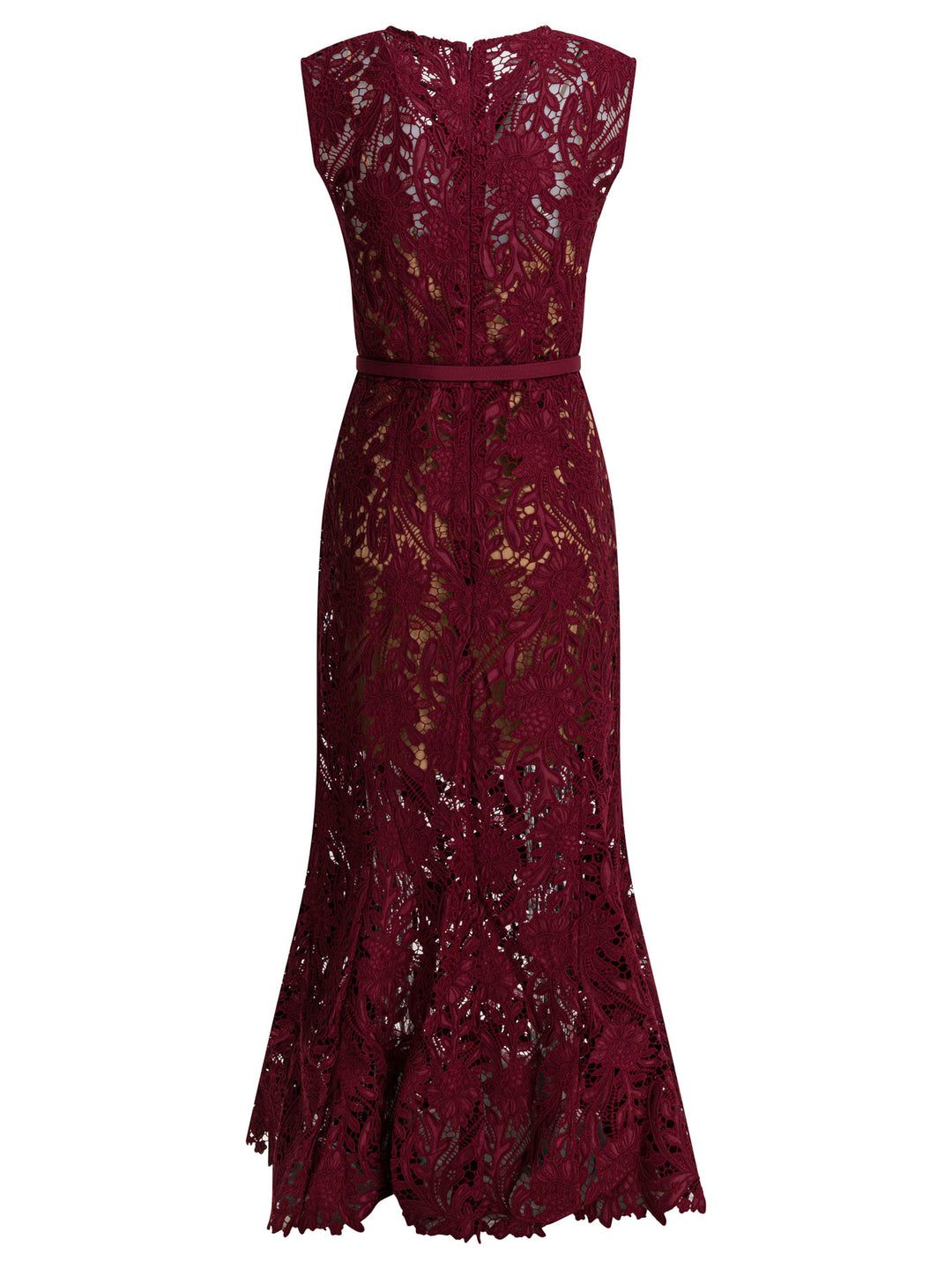 Self-Portrait Lace Sheath Midi Dress Abiti - Rosso | 86ed6e4299c16af33457abdb51c42ffcf67e5293
