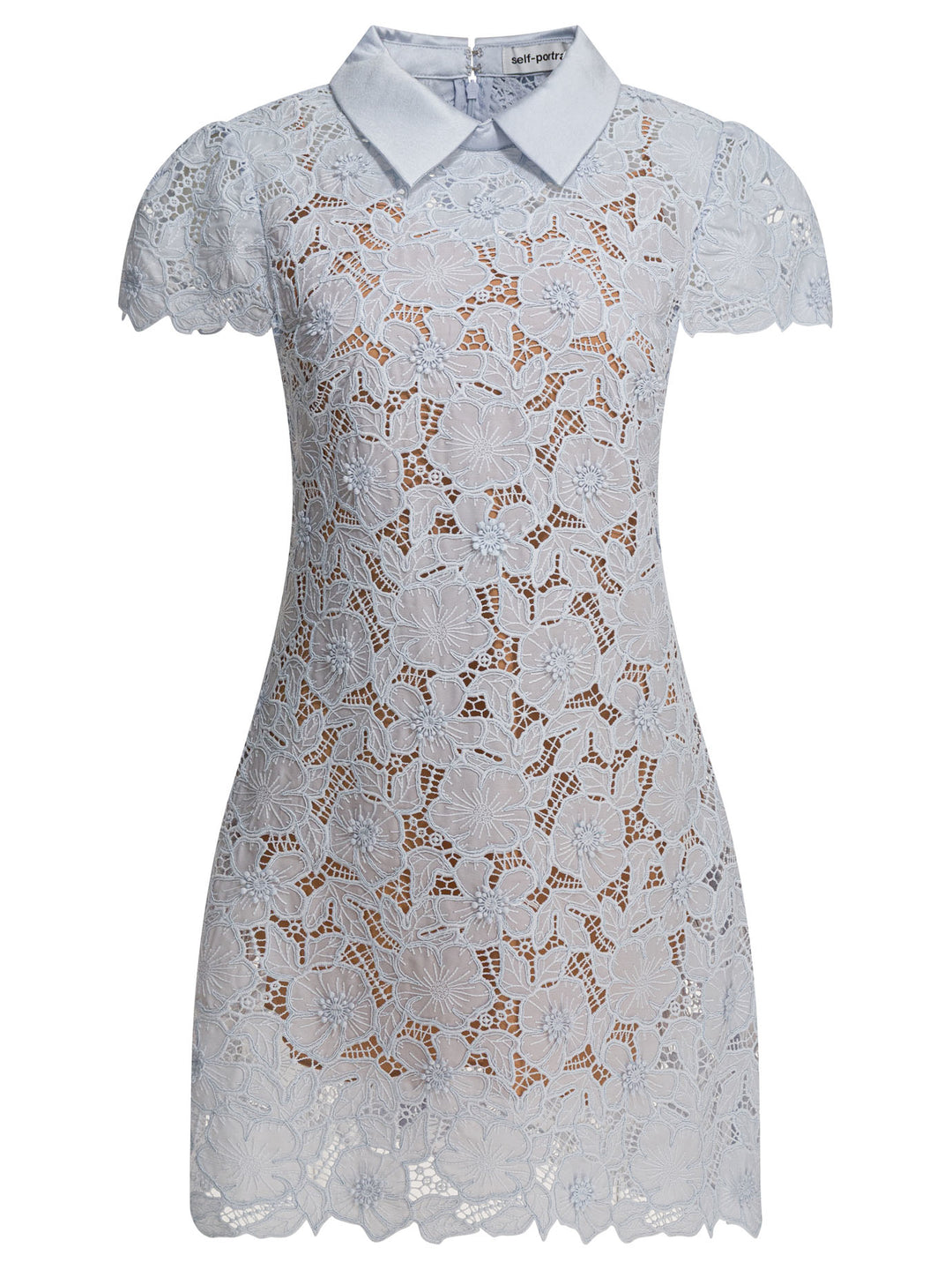 Self-Portrait Short Lace Dress Abiti - Light blue | 8be086c645e533694e0fd4bd6ac8c3f7c274336d